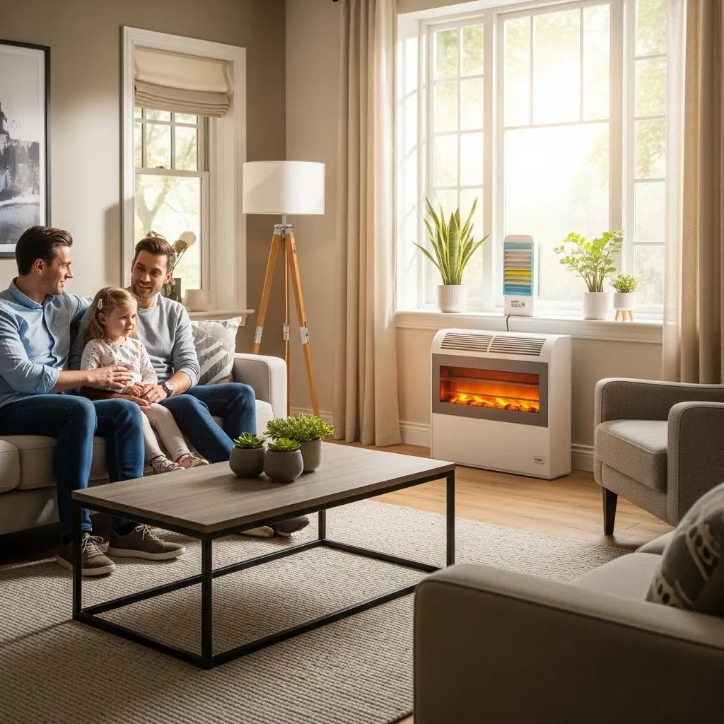 HVAC Blog 13 Cozy living room with a modern heating system, emphasizing comfort and energy efficiency